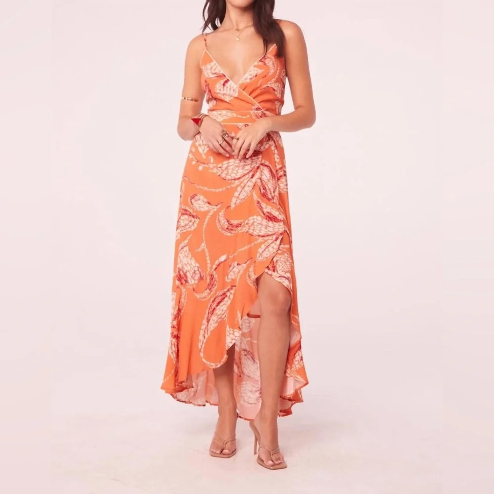 NWT Band of the Free Floral Wrap Dress Sz S Summer Boho Wedding Beach Party Date - Picture 1 of 14